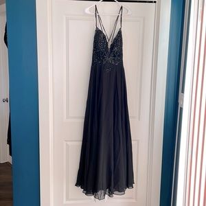 Size 12 black, sequined, A-line bridesmaids dress